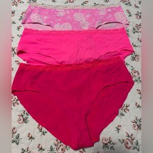 3 pairs Victoria’s Secret super soft hipshuggers 2013 size large